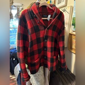 Ralph Lauren vintage buffalo plaid lumber knitted jacket 100% wool